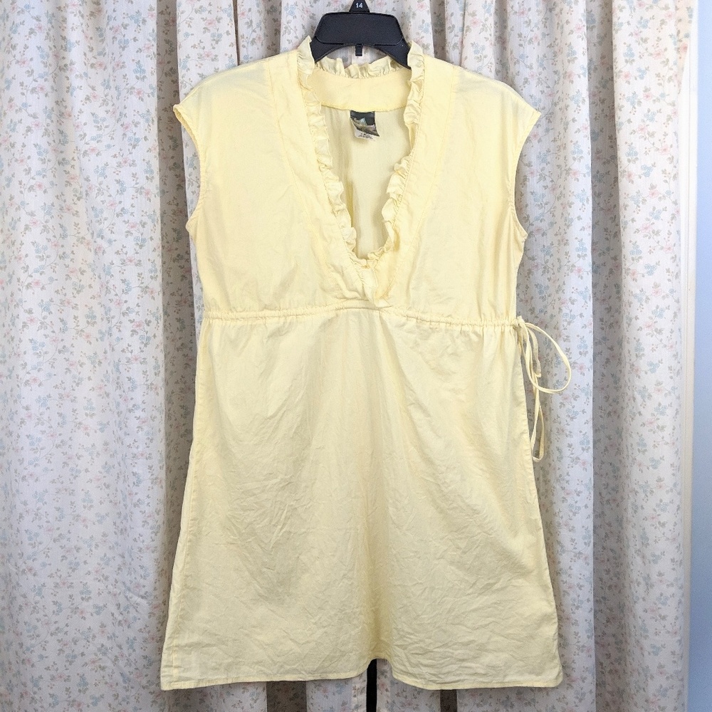 Light Yellow, cotton drawstring dress